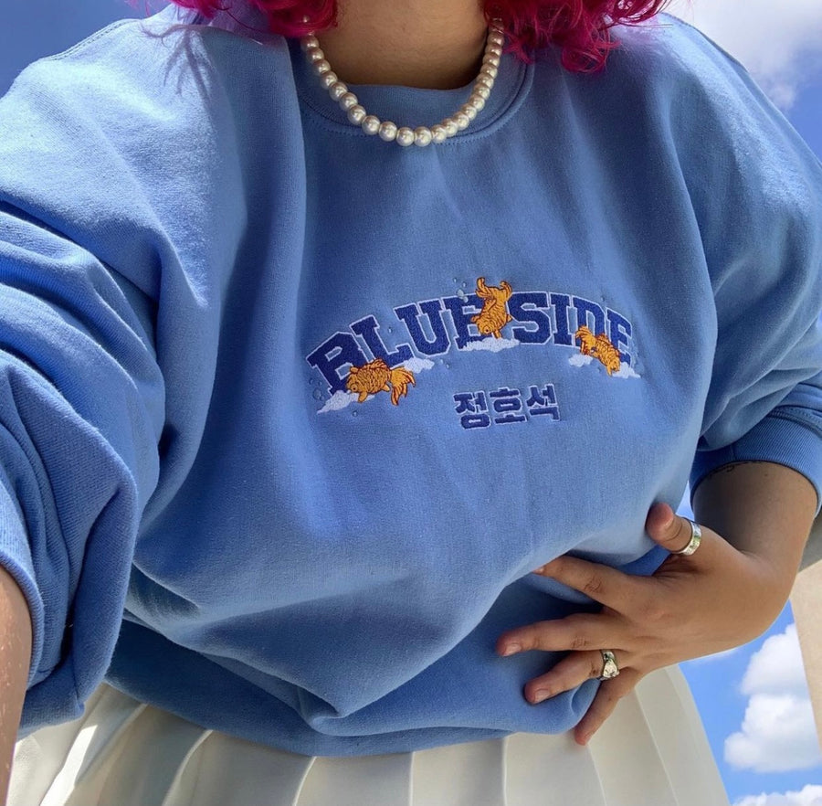 Blue Side Crewneck Sweatshirt